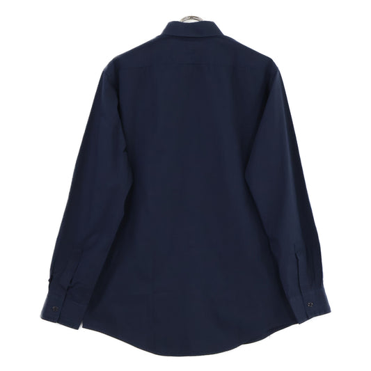 HERMES Navy Selier Button Fly Front Cotton Shirt Size 40