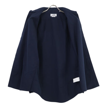 HERMES Navy Selier Button Fly Front Cotton Shirt Size 40