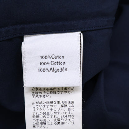 HERMES Navy Selier Button Fly Front Cotton Shirt Size 40