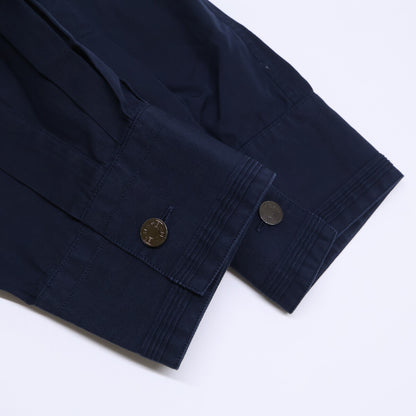 HERMES Navy Selier Button Fly Front Cotton Shirt Size 40