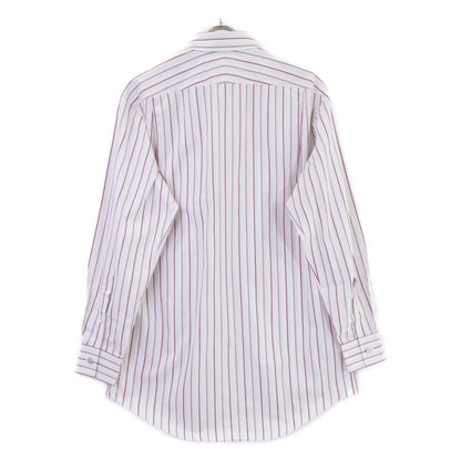 HERMES Striped Sellier Button Dress Shirt White/Red Size 40