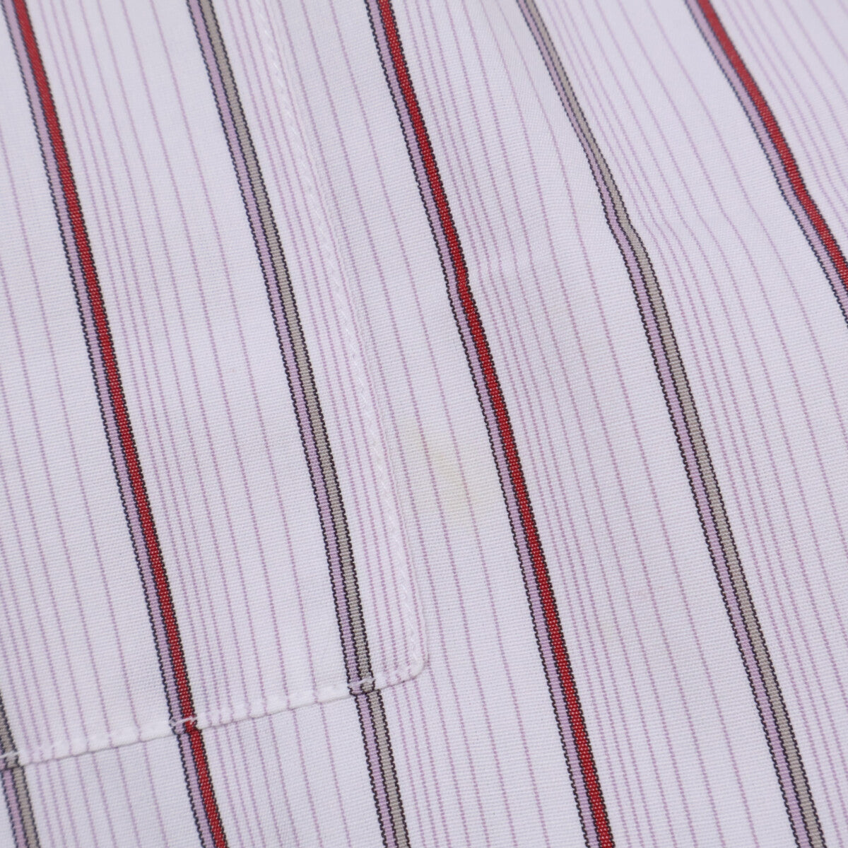 HERMES Striped Sellier Button Dress Shirt White/Red Size 40