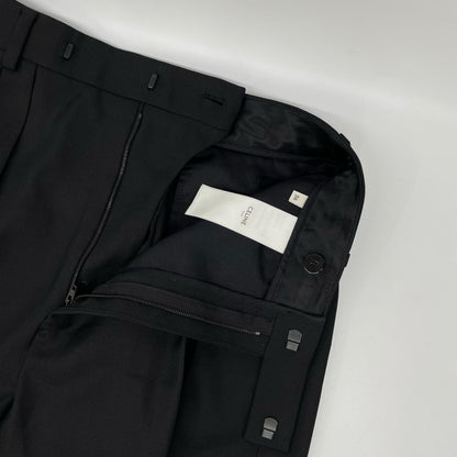 CELINE 2P106120D Wool 2-Pleat Trousers Black Size 38
