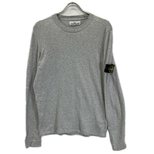 STONE ISLAND Patch Cotton Knit Sweater Light Gray Size M