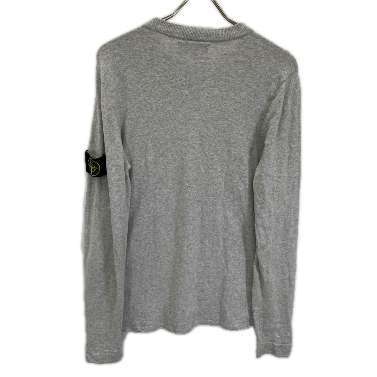 STONE ISLAND Patch Cotton Knit Sweater Light Gray Size M
