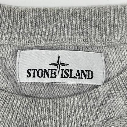 STONE ISLAND Patch Cotton Knit Sweater Light Gray Size M
