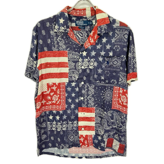 POLObyRalphLauren Rayon Flag Open Collar Shirt Polo Size S