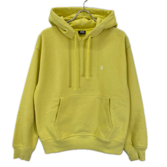 stussy Yellow Cotton Embroidered Logo Hoodie Size S