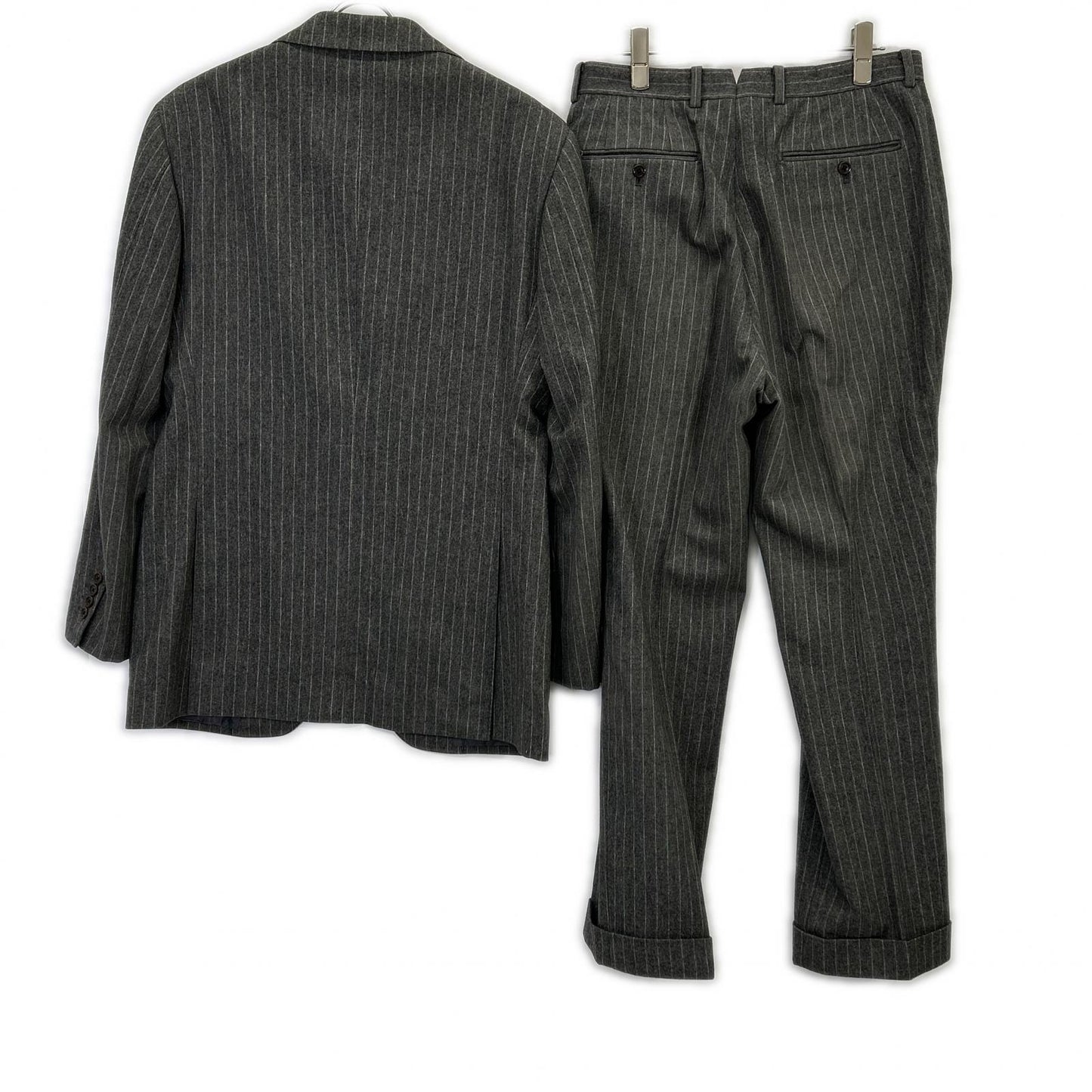 BEAMS F Gray Stripe Wool 3B Single Suit Size 97