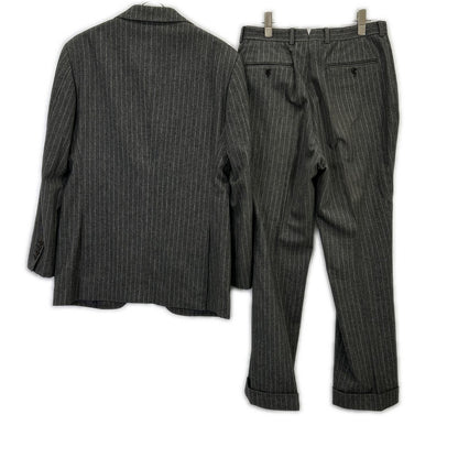 BEAMS F Gray Stripe Wool 3B Single Suit Size 97