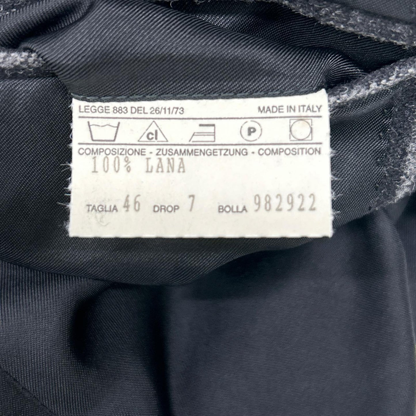 LUCIANO BARBERA Charcoal Stripe 3B Jacket Size 46