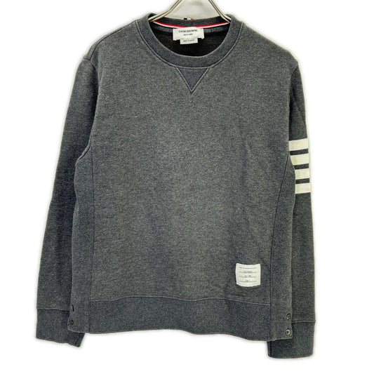 THOM BROWNE Gray Classic Loopback 4-Bar Sweatshirt Size 4