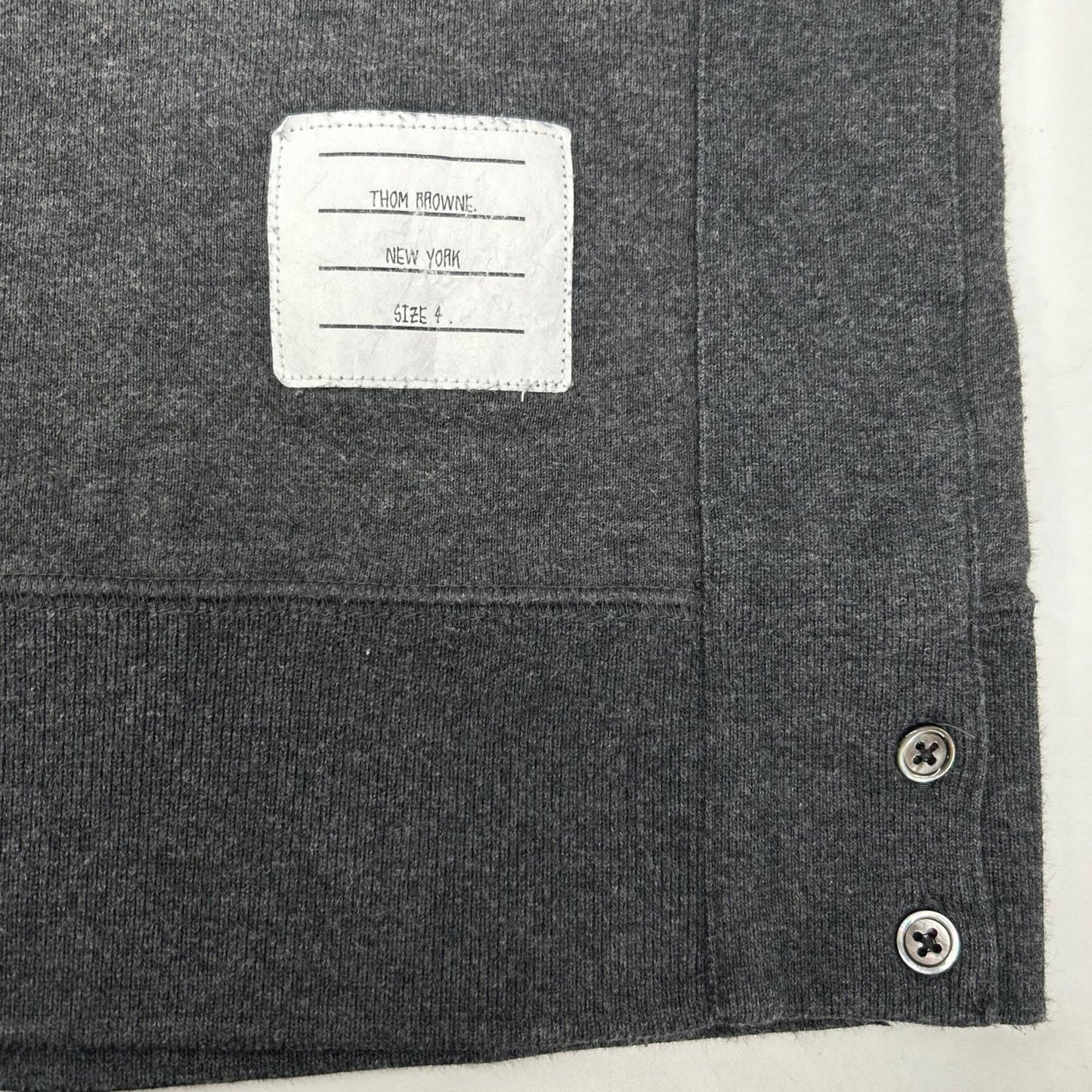 THOM BROWNE Gray Classic Loopback 4-Bar Sweatshirt Size 4