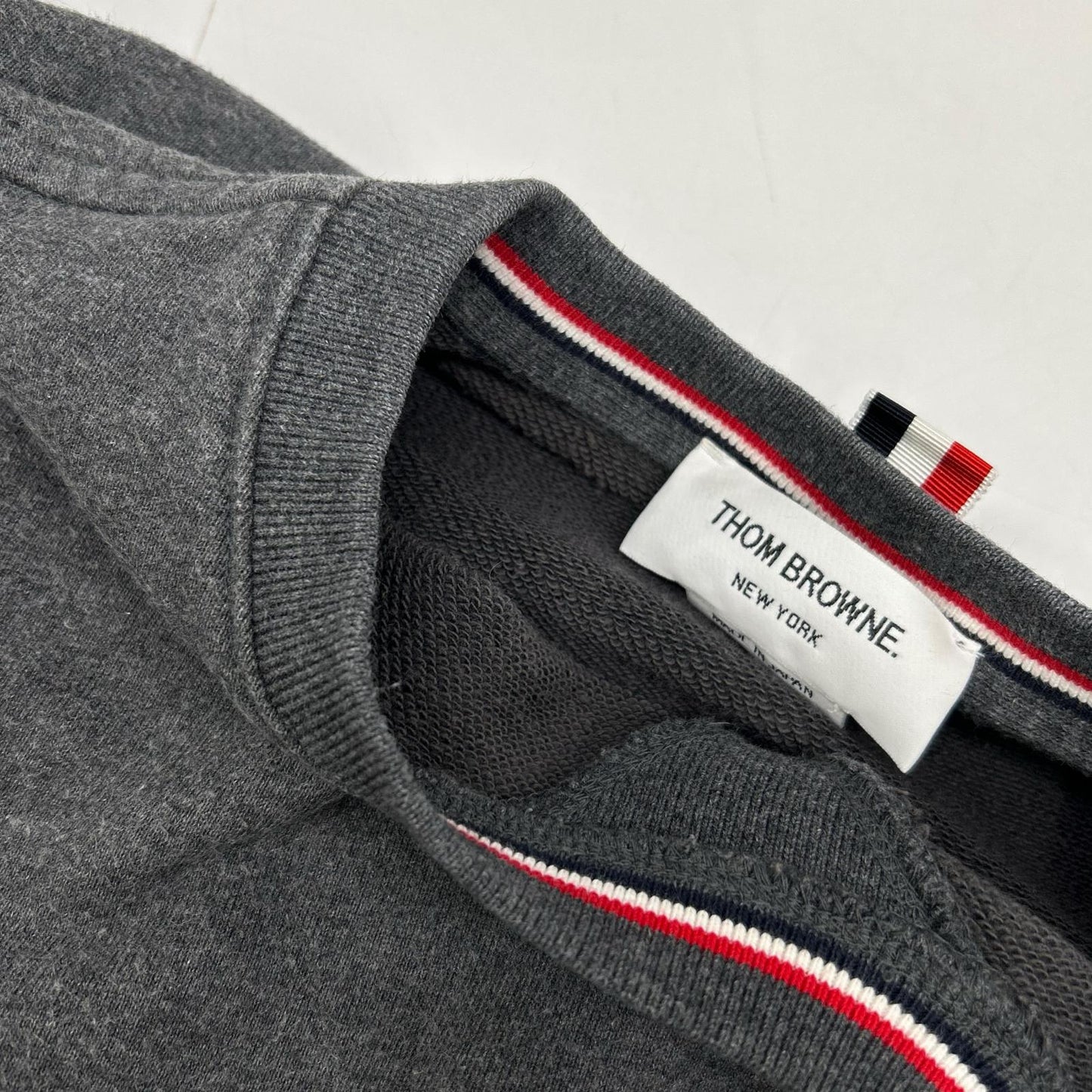THOM BROWNE Gray Classic Loopback 4-Bar Sweatshirt Size 4