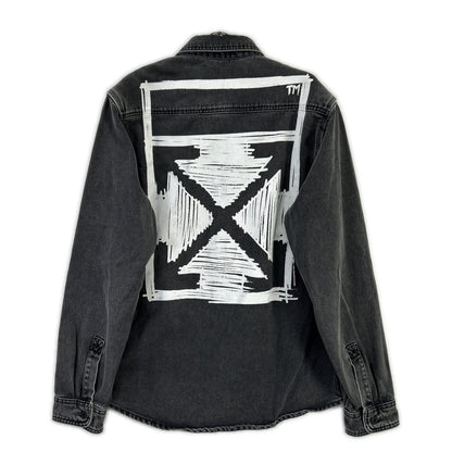 OFF-WHITE OMYD027F21DEN002 Denim Jacket Black Size XL