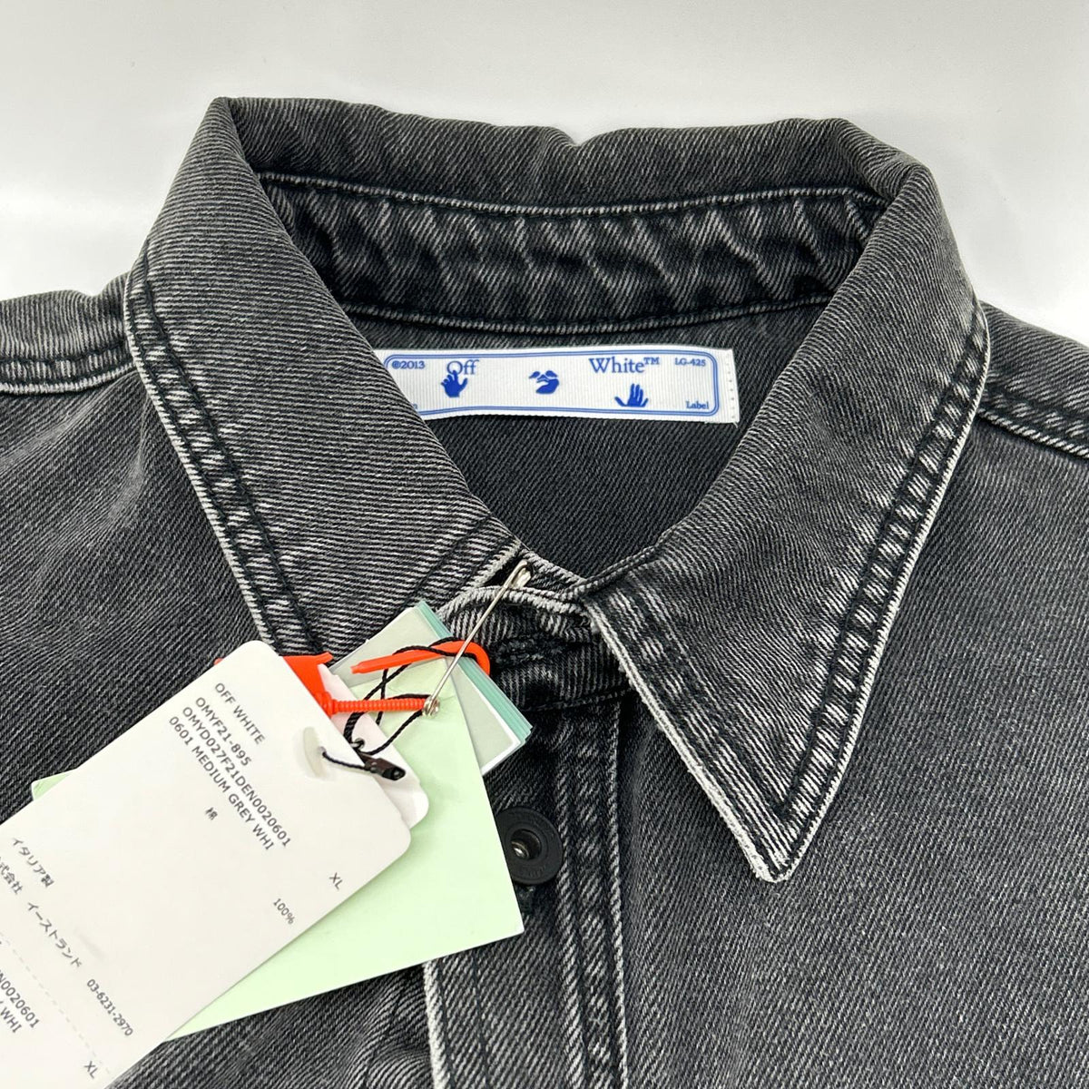 OFF-WHITE OMYD027F21DEN002 Denim Jacket Black Size XL