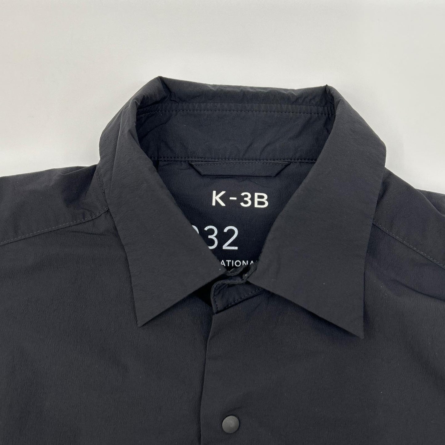 K-3B Black 4-Way Stretch Nylon Dress Shirt Size 0