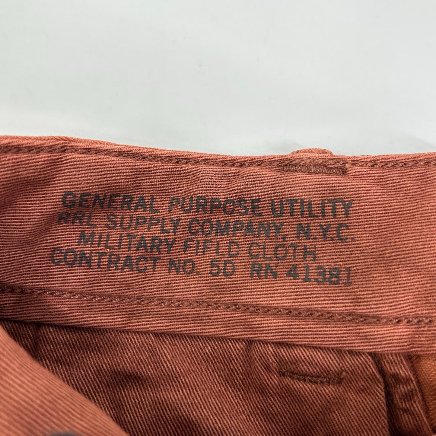 RRL 24SS Red Cotton Button Fly Shorts Size 28