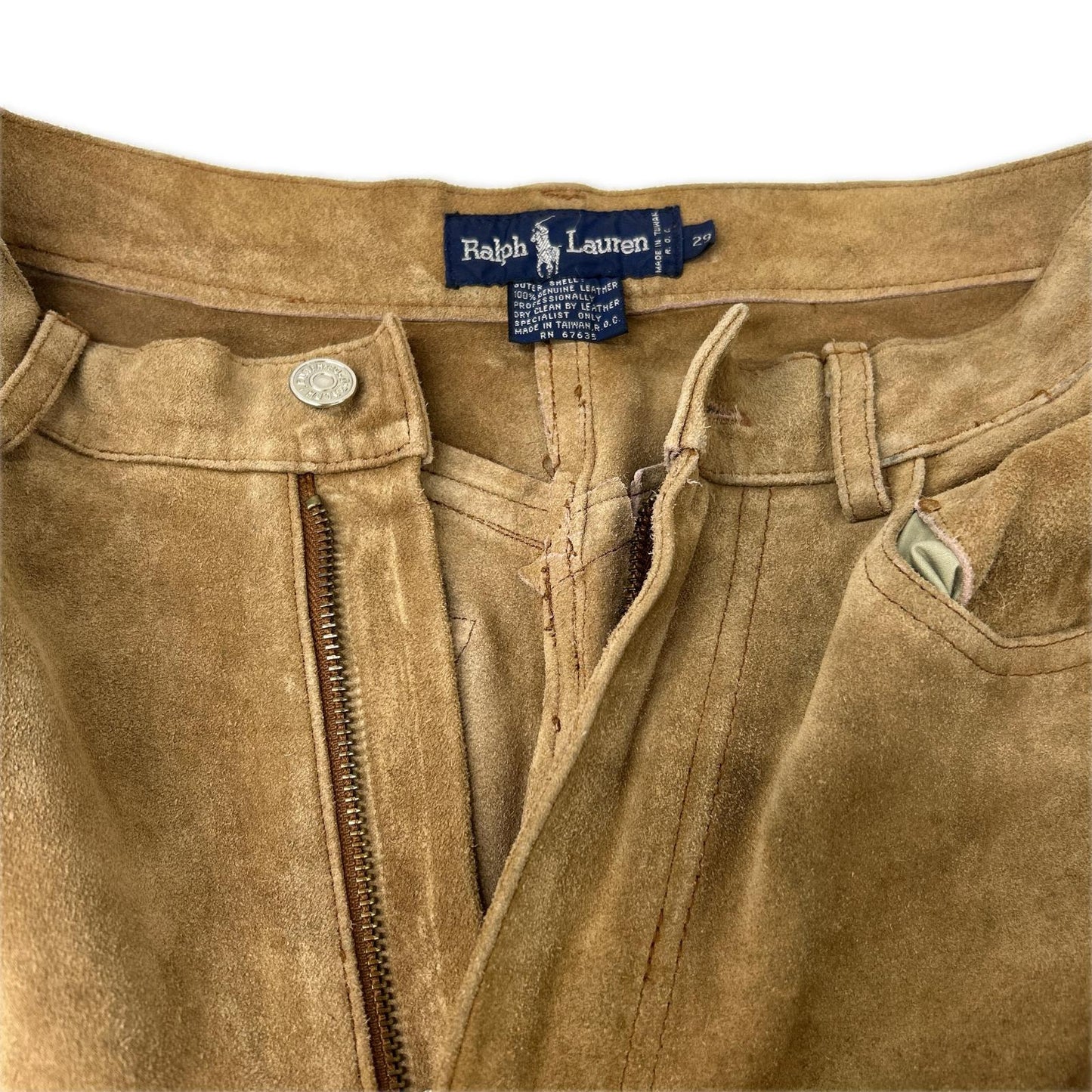 RALPHLAUREN Brown Suede Pants Size 29