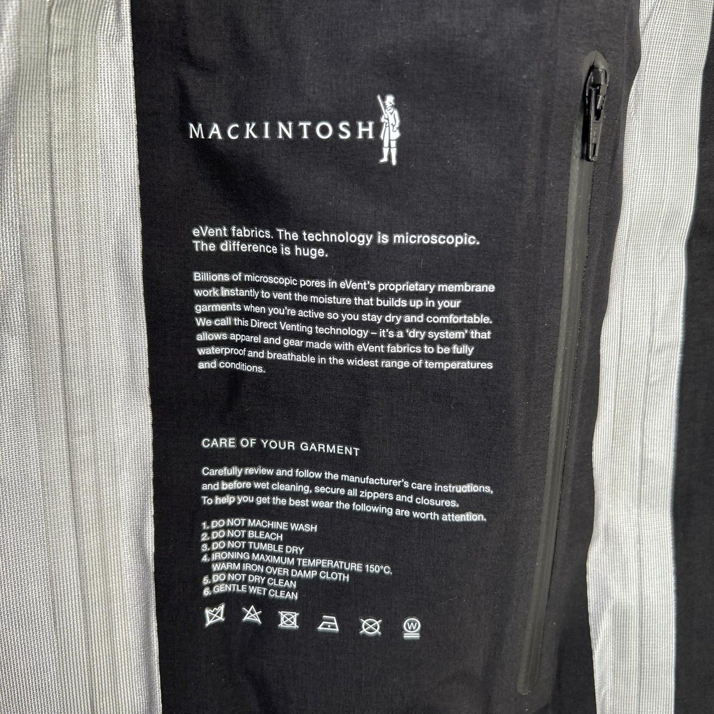 MACKINTOSH Black eVENT Nylon Balmacaan Coat Size 34