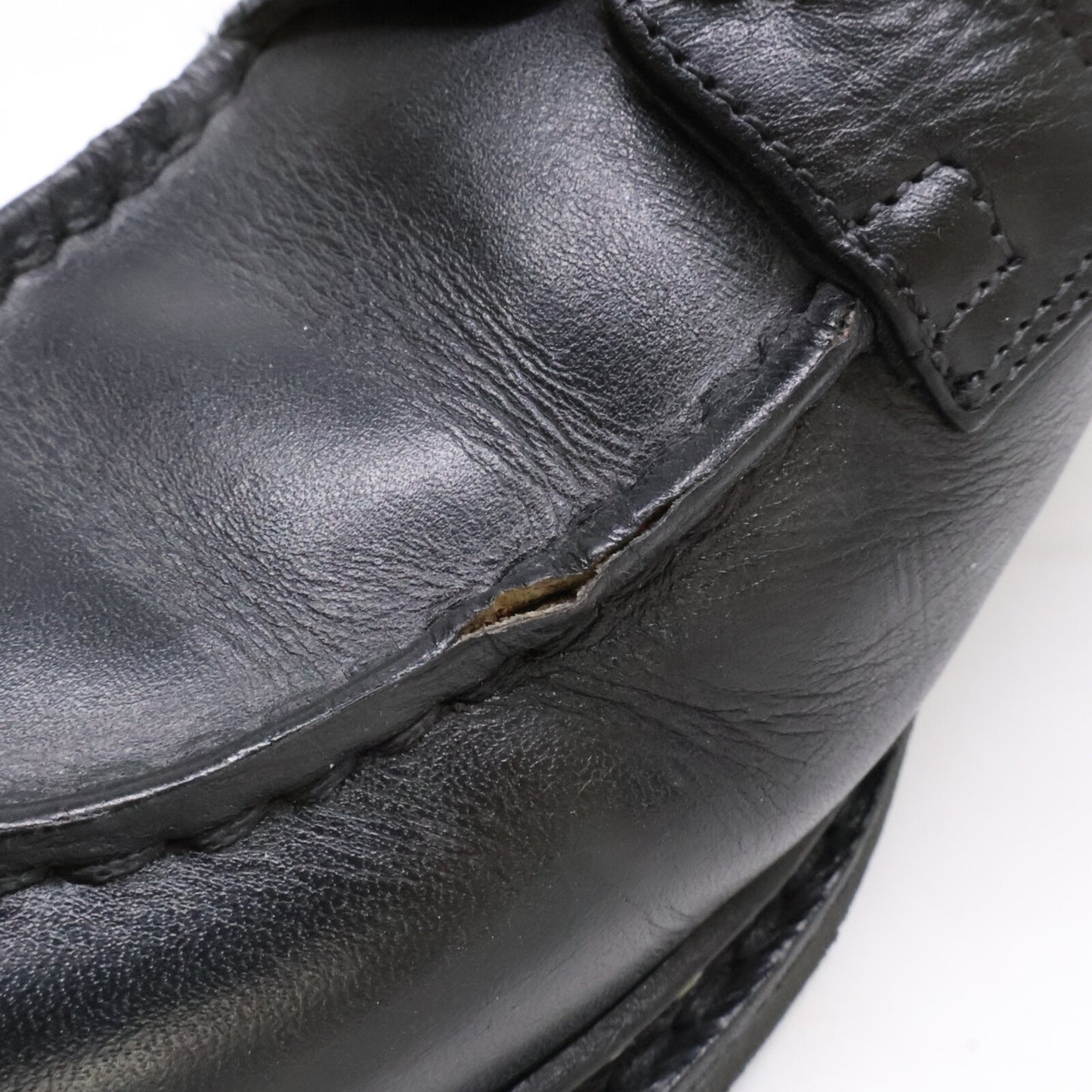 Paraboot Chambord Black Leather U-Tip Boots Size 7