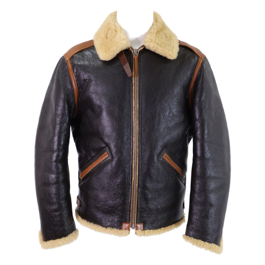 THE FEW B-6 Mouton Flight Jacket Brown Size 40R