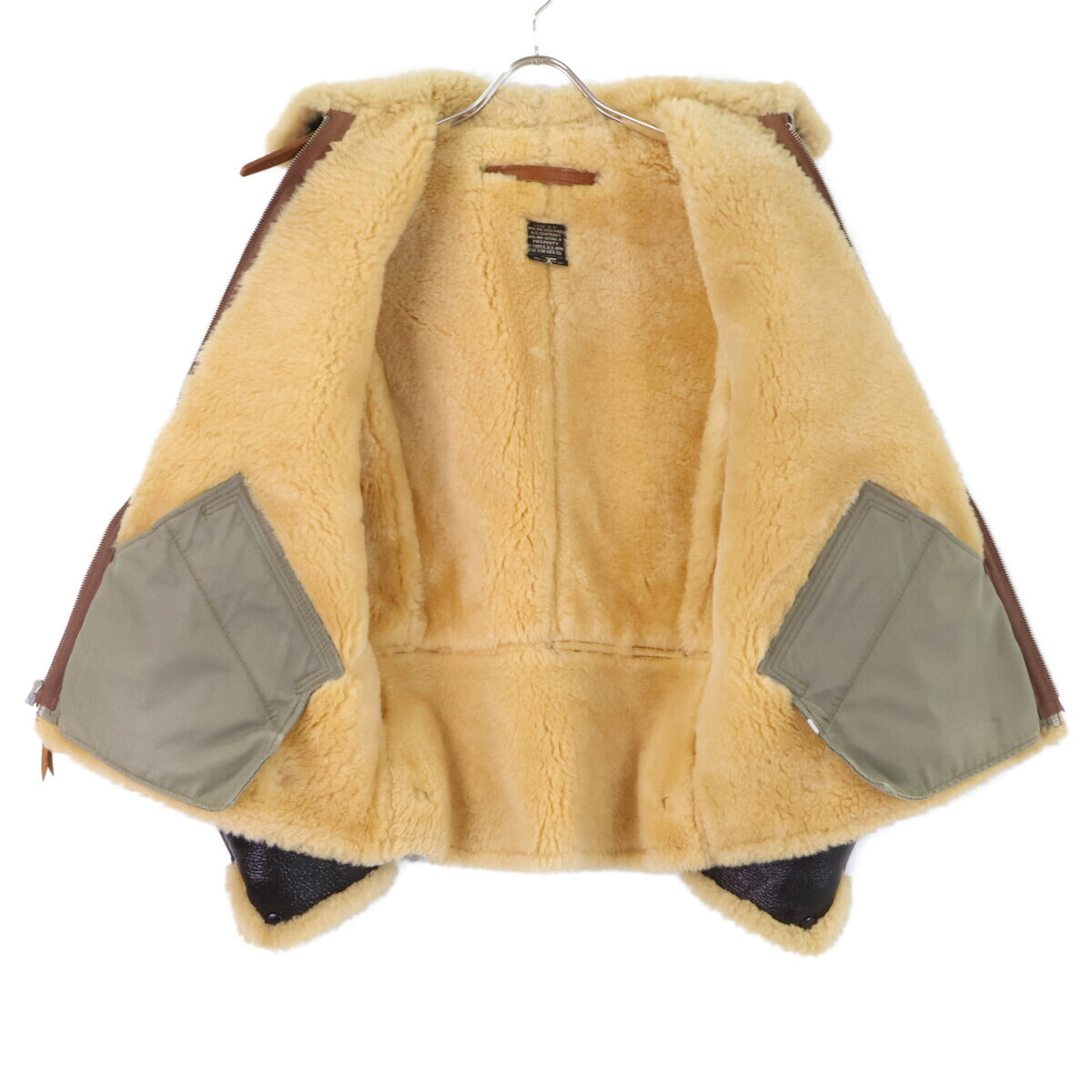THE FEW B-6 Mouton Flight Jacket Brown Size 40R