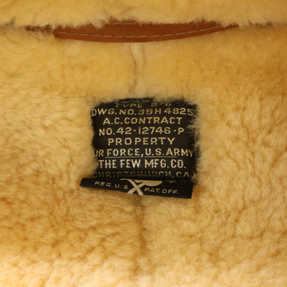 THE FEW B-6 Mouton Flight Jacket Brown Size 40R
