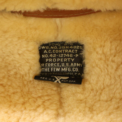 THE FEW B-6 Mouton Flight Jacket Brown Size 40R