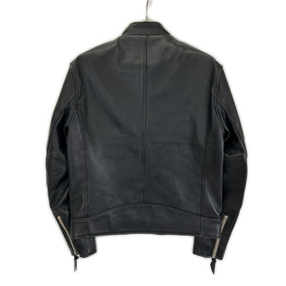 schott Cafe Racer Single Rider Leather Jacket Black Size M