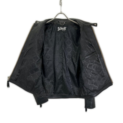 schott Cafe Racer Single Rider Leather Jacket Black Size M