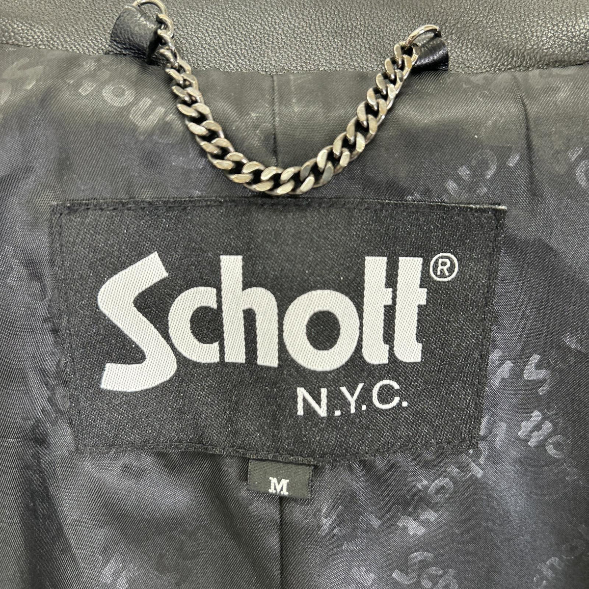 schott Cafe Racer Single Rider Leather Jacket Black Size M