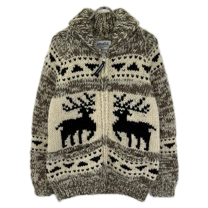 KANATA Cowichan Zip-Up Wool Cardigan Multi Size 42