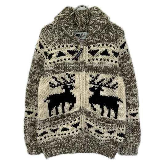 KANATA Cowichan Zip-Up Wool Cardigan Multi Size 42