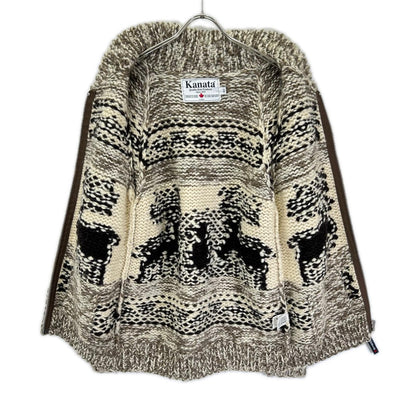 KANATA Cowichan Zip-Up Wool Cardigan Multi Size 42