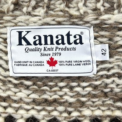 KANATA Cowichan Zip-Up Wool Cardigan Multi Size 42