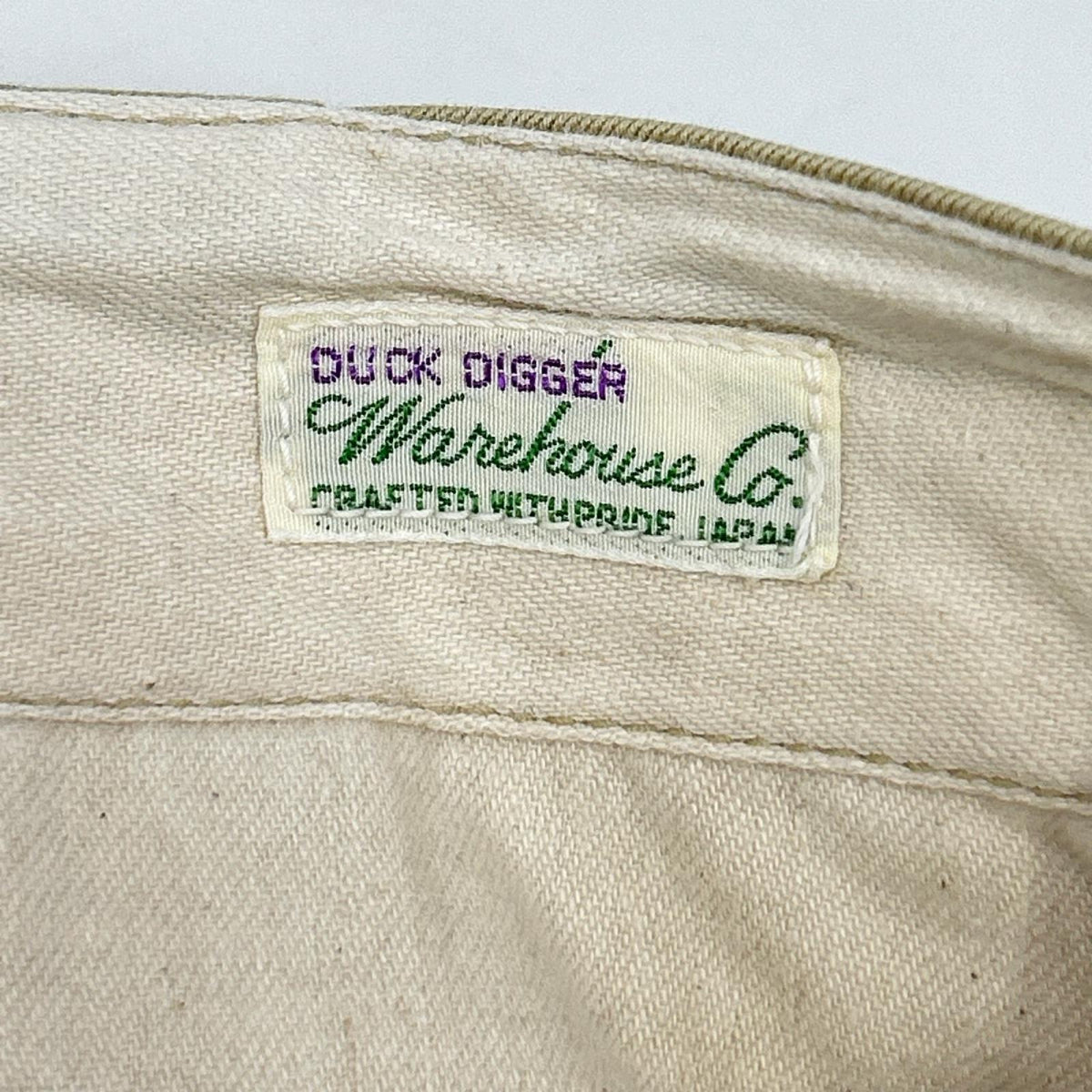 WAREHOUSE Duck Digger Chino Pants Beige Cotton Size 33