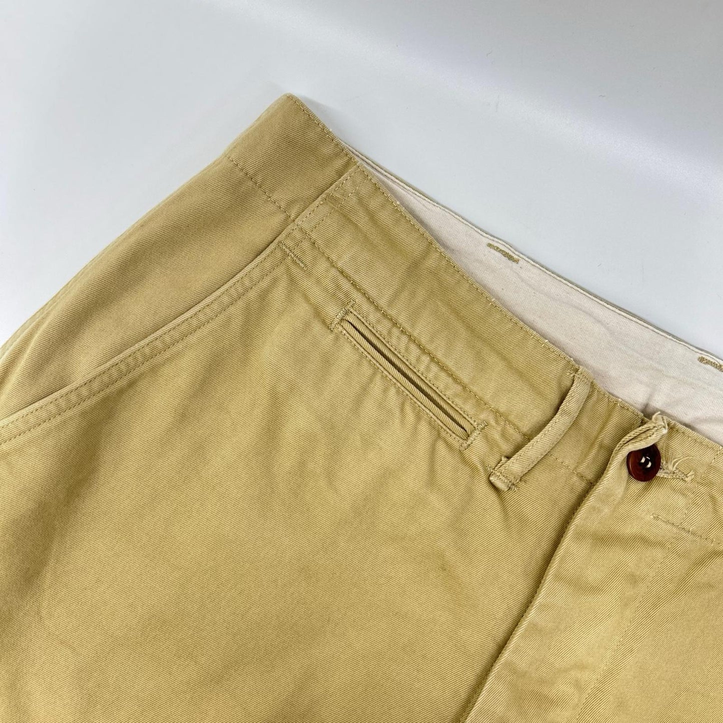 WAREHOUSE Duck Digger Chino Pants Beige Cotton Size 33