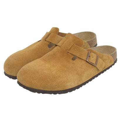 BIRKEN STOCK BOSTON Suede Leather Sandals Camel Size 44(EU)
