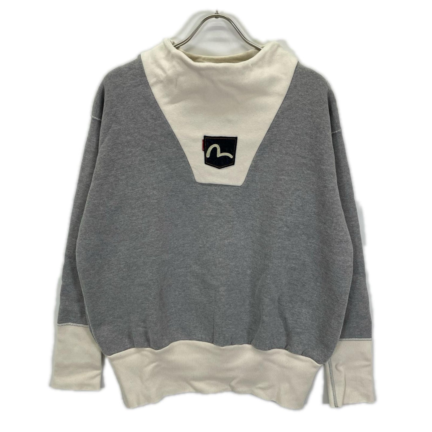 EVISU Reverse Weave Sweatshirt Gray/White Size 38