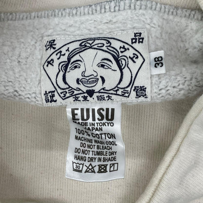 EVISU Reverse Weave Sweatshirt Gray/White Size 38