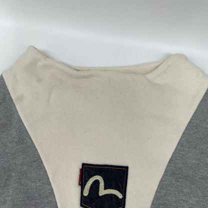 EVISU Reverse Weave Sweatshirt Gray/White Size 38