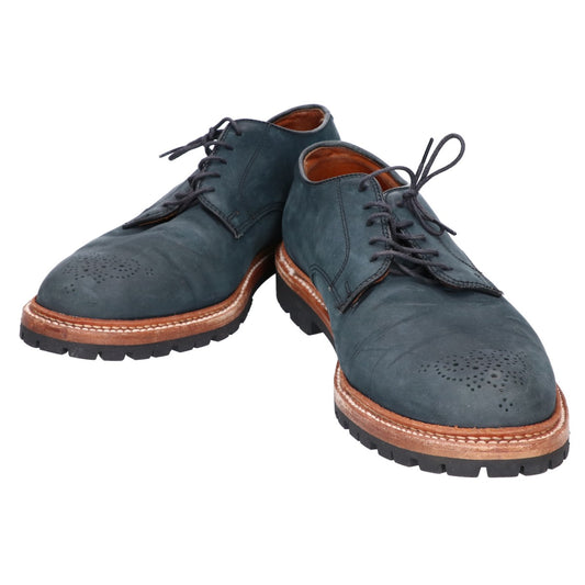 Alden BLUE BLUE 5-Eye Plain Toe Medallion Shoes Size US 8.5