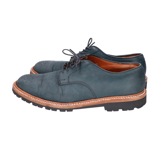 Alden BLUE BLUE 5-Eye Plain Toe Medallion Shoes Size US 8.5