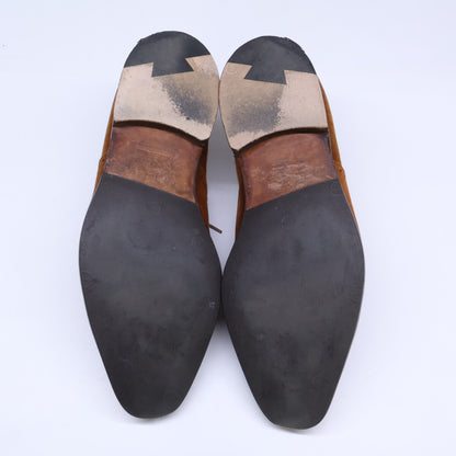 JOHNLOBB Avon Suede Punched Cap Toe Shoes Brown Size UK 8