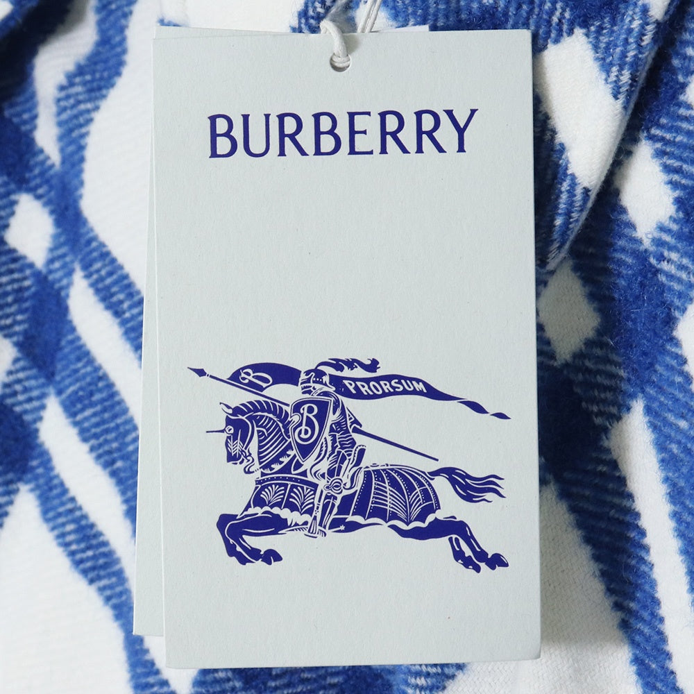 BURBERRY 23AW Check Wool Blend Overshirt Night Shirt Size L