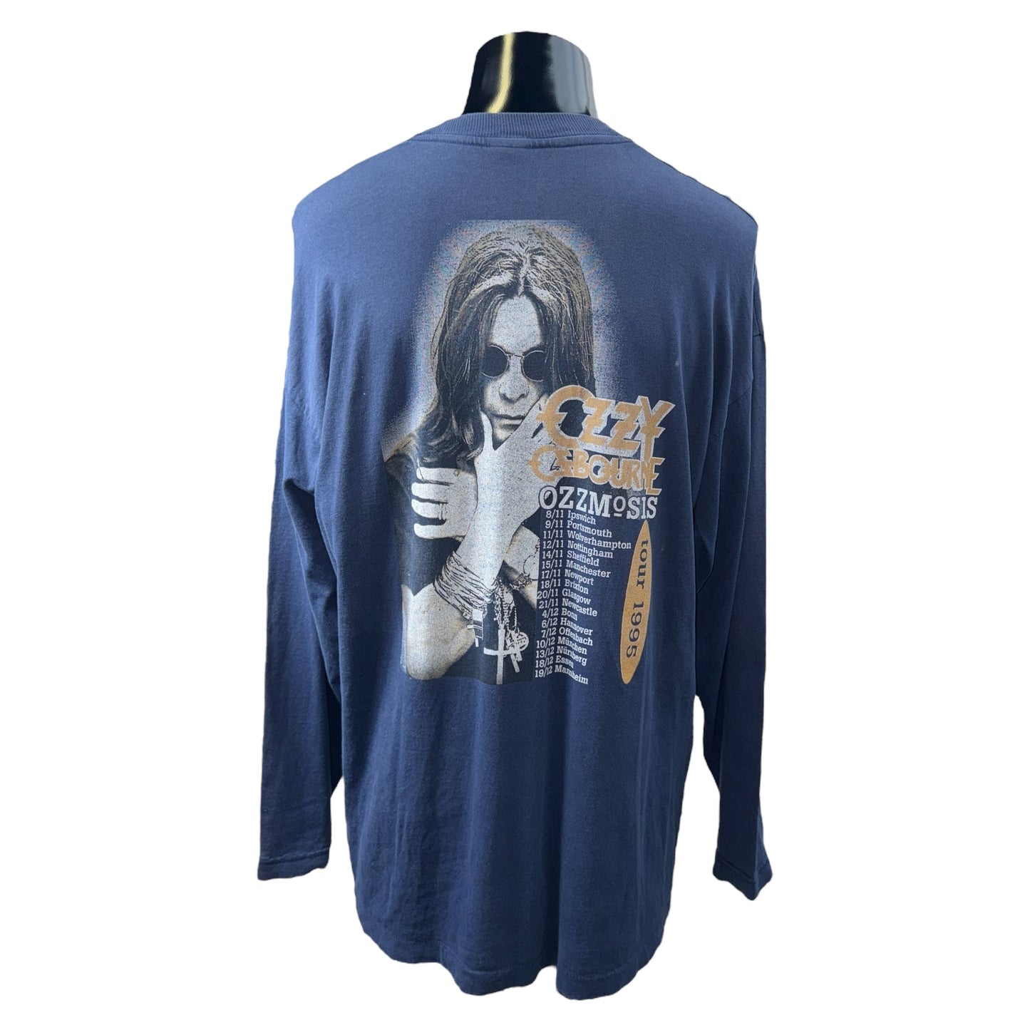 Ozzy Osbourne 95 Ozzmosis Tour Long Sleeve T-Shirt Blue Size XL