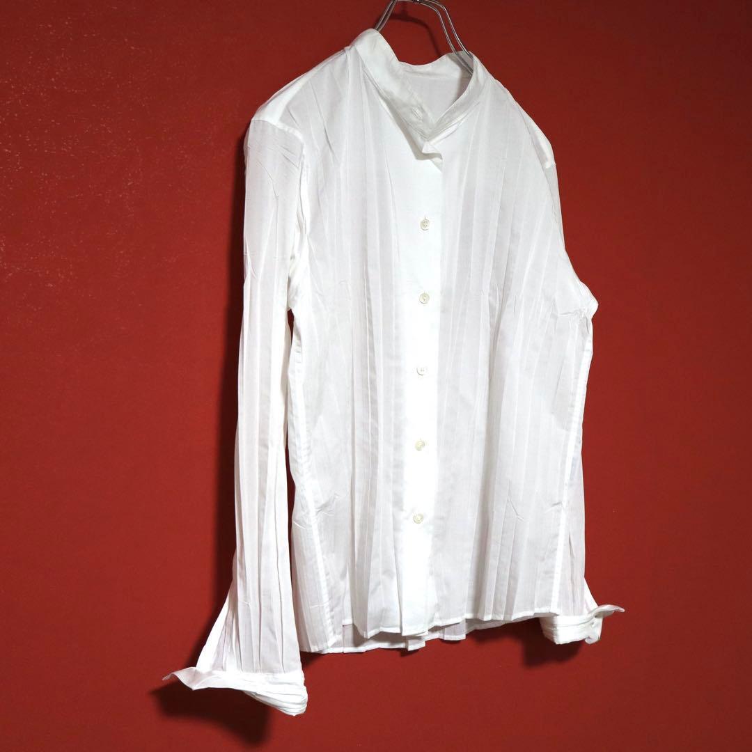 ISSEY MIYAKE FETE 08SS Pleated Flare Shirt White Size 2