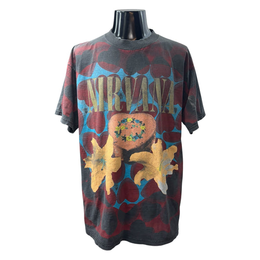 Nirvana 90s HEART SHAPED BOX T-Shirt Black Size XL