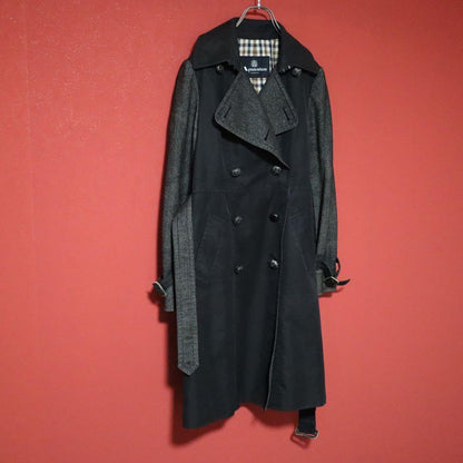 Aquascutum Black Club Check Panel Design Belted Size 8